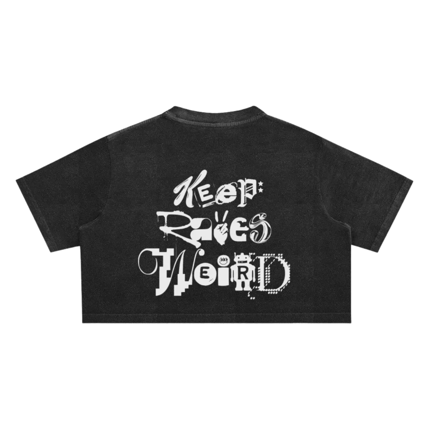 Keep Raves Weird | Snow Washed Crop Top