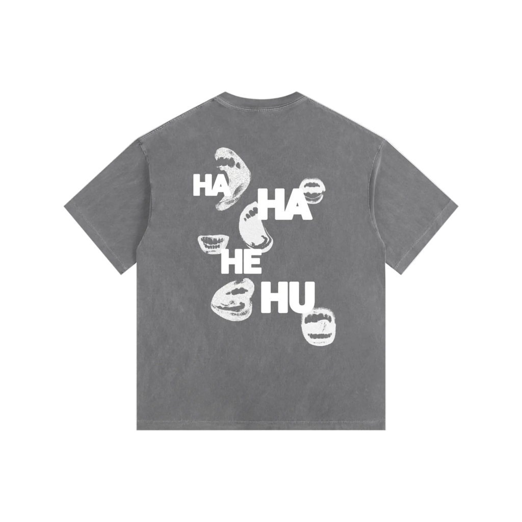 Ha Ha He Hu | Vintage Washed Oversized T-Shirt