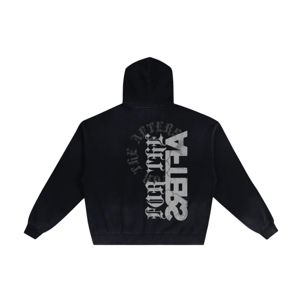 For the Bad@ss | Hand-Frayed Sunfade Double Zip Hoodie