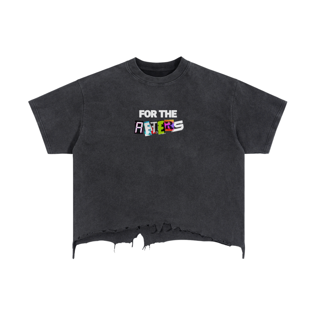 Ne m'invitez pas ! (À moins que...) | T-shirt Boxy à Ourlet Effiloché Effet Vieilli