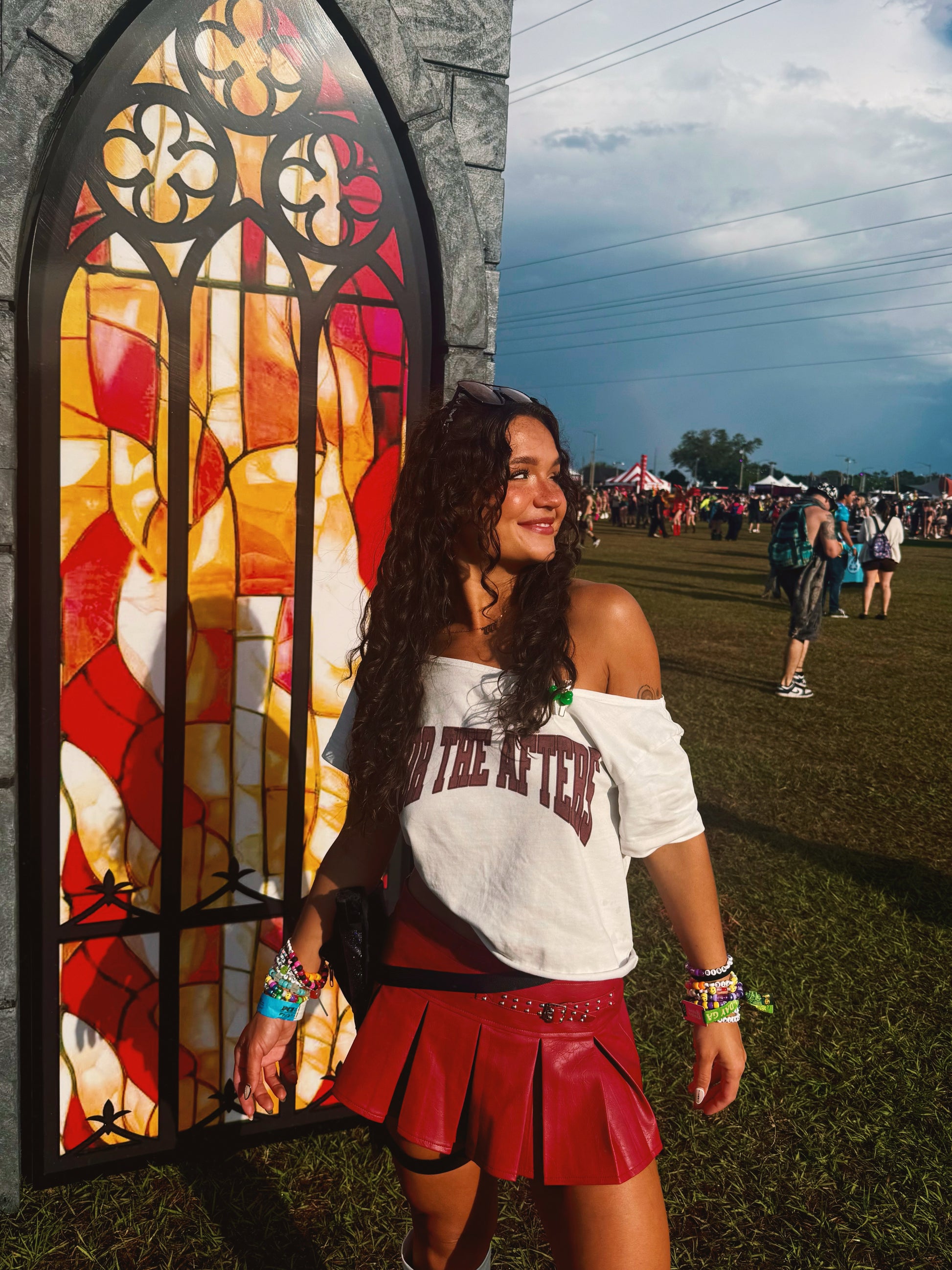 Rocky Rudeboy | Off-Shoulder Rolled Hem Crop Top