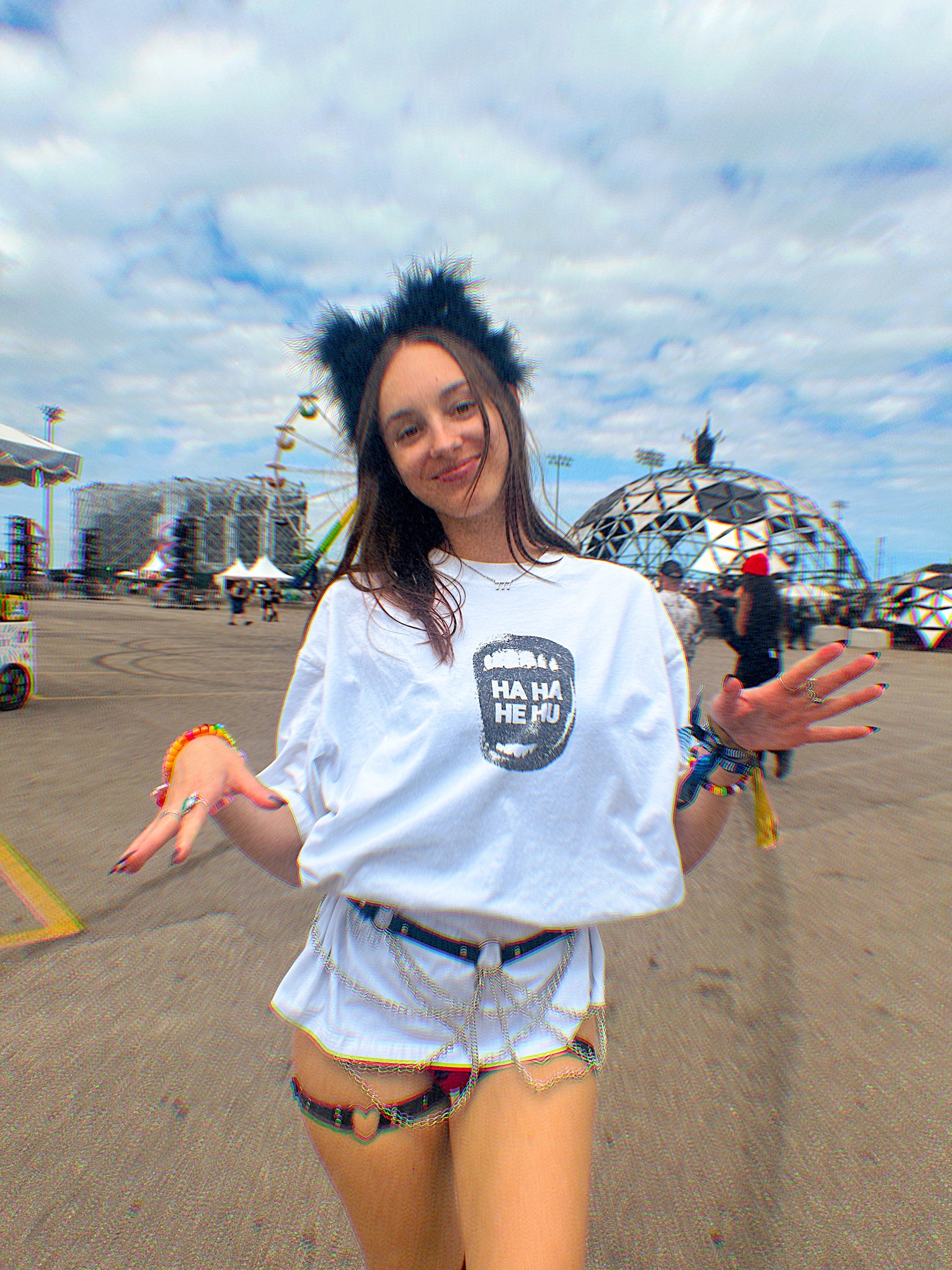 HA HA HE HU | Oversized Deep Drop Shoulder T-Shirt