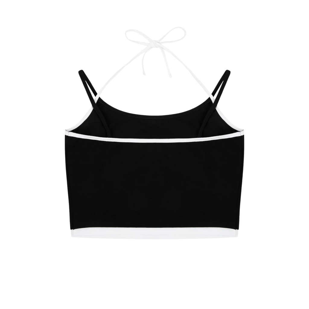 Ha Ha He Hu | Contrast Binding Halter Tank Top