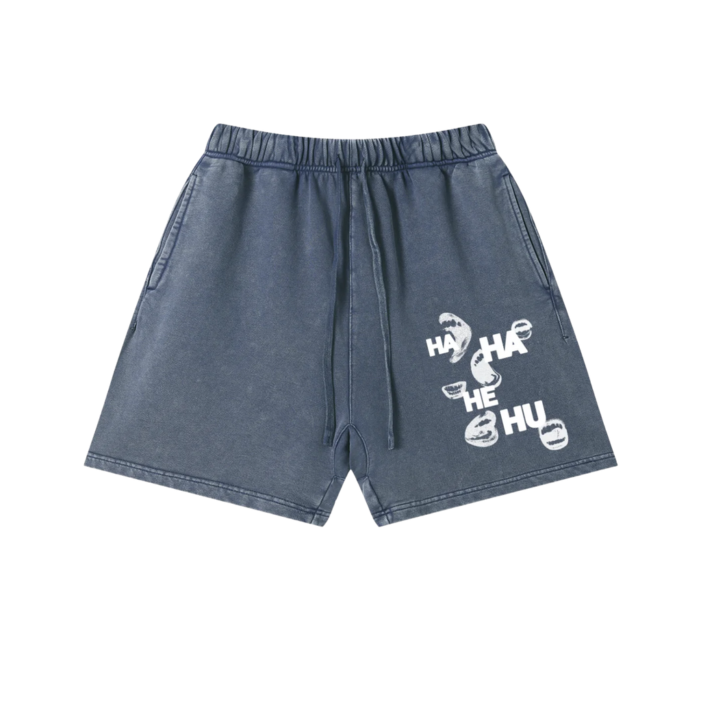 Ha Ha He Hu... Shorts :) | Unisex Vintage Wash Cotton Shorts