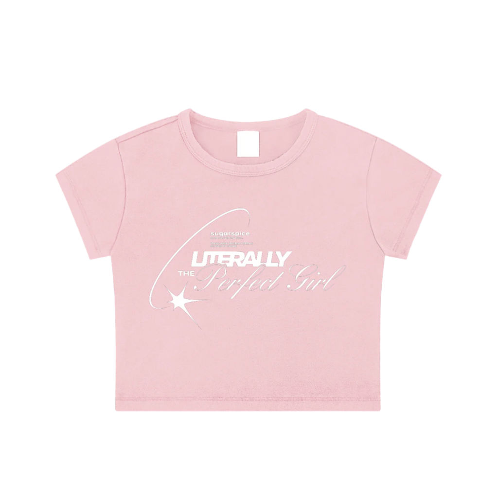 sugarspice x For the Afters | Literally the Perfect Crop Top (White Print)