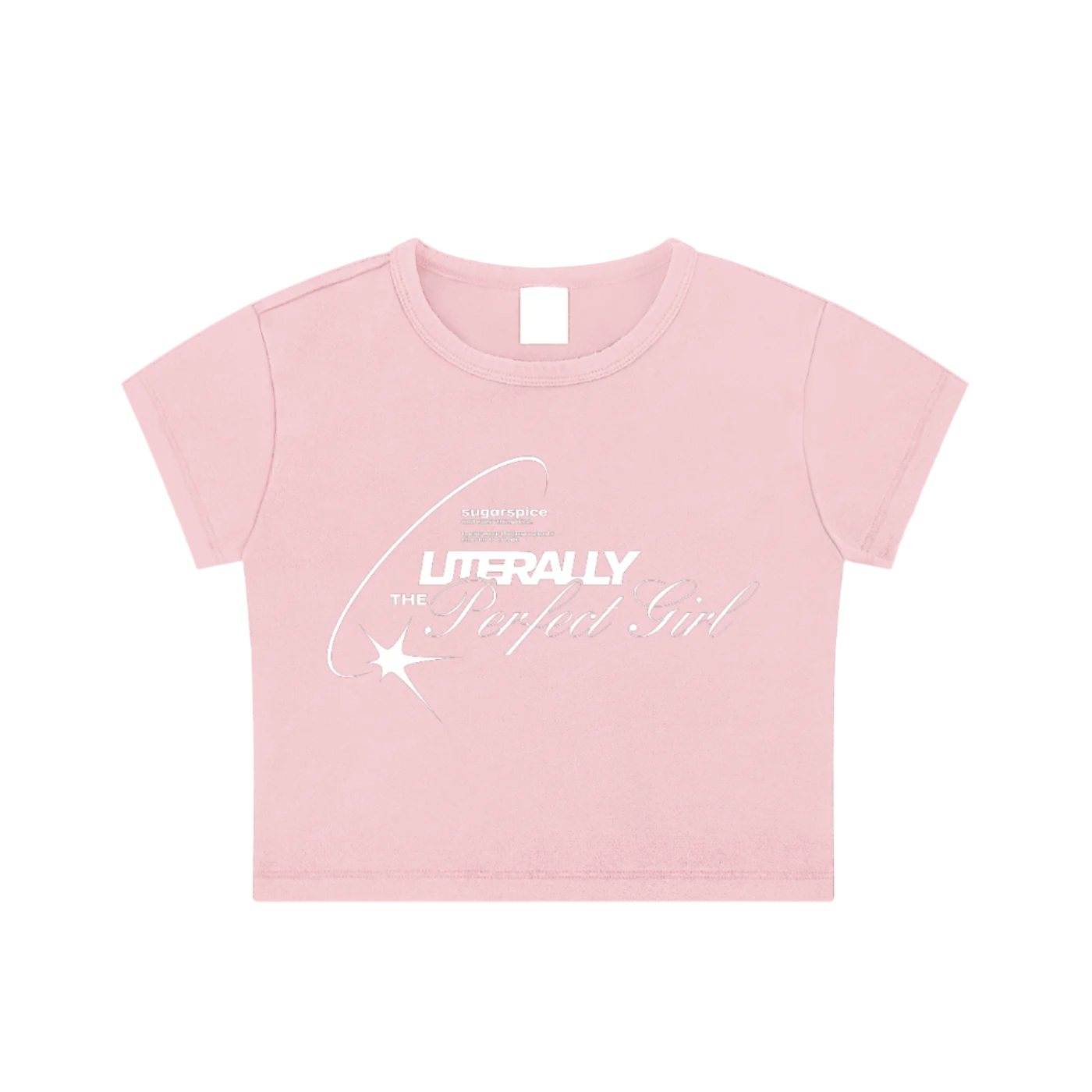 sugarspice x For the Afters | Literally the Perfect Crop Top (White Print)